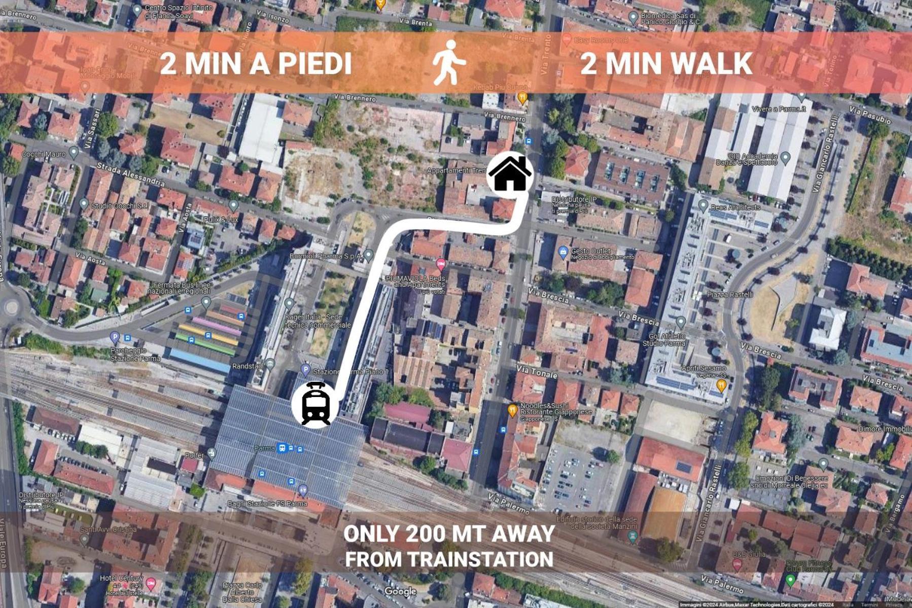 Stazione A 200M - Ampio Appartamento Con Parcheggio Notturno Gratis Parma Dış mekan fotoğraf
